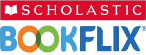 Scholastic logo with Bookflix in colored print