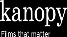 Kanopy in white lettering on black background with text films that matter